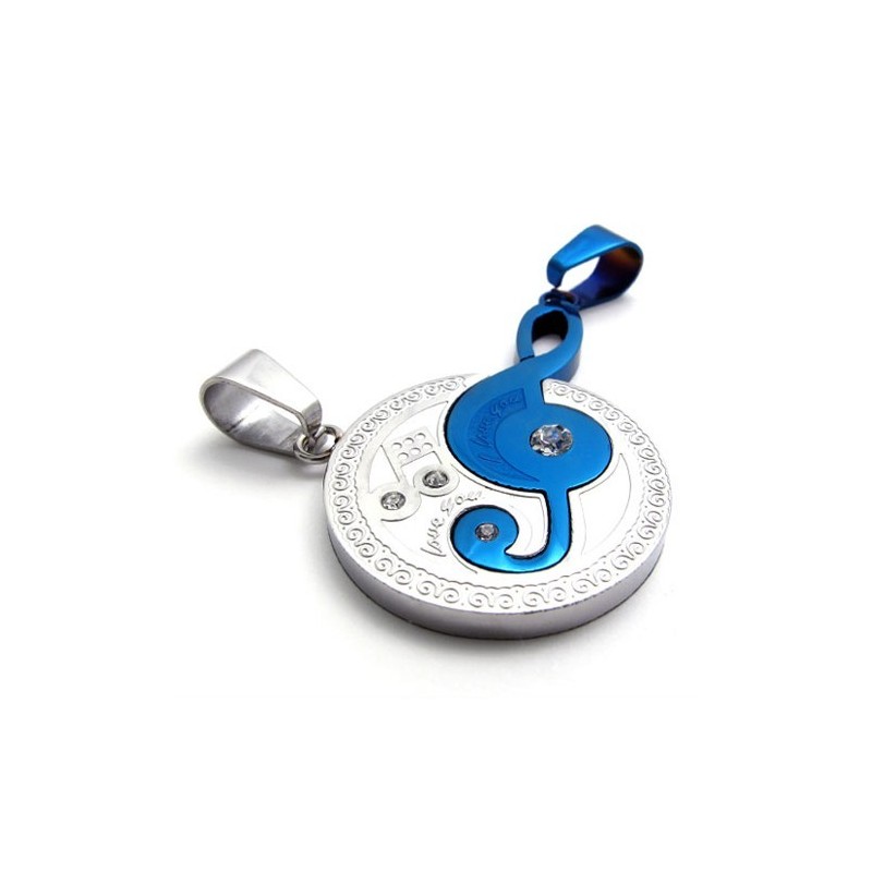 Pendentif En Titane Pour Amoureux De Notes De Musique Bleues Pendentif En Titane Pour Amoureux De Notes De Musique Bleues