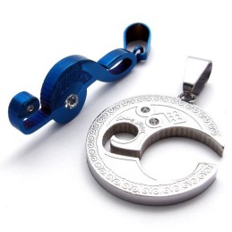 Pendentif En Titane Pour Amoureux De Notes De Musique Bleues