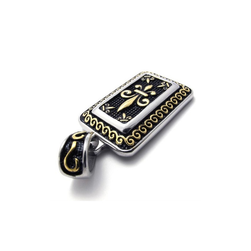 Pendentif En Titane Avec Plaque D'Identité Militaire En Or Pendentif En Titane Avec Plaque D'Identité Militaire En Or