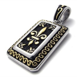 Pendentif En Titane Avec Plaque D'Identité Militaire En Or