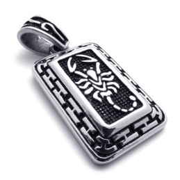 Pendentif En Titane Avec Plaque D'Identité Scorpion