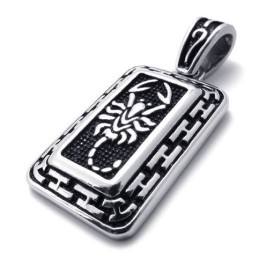 Pendentif En Titane Avec Plaque D'Identité Scorpion
