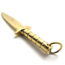 Pendentif En Titane Avec Dague En Or