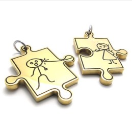 Pendentif En Titane Pour Amoureux De L'Or