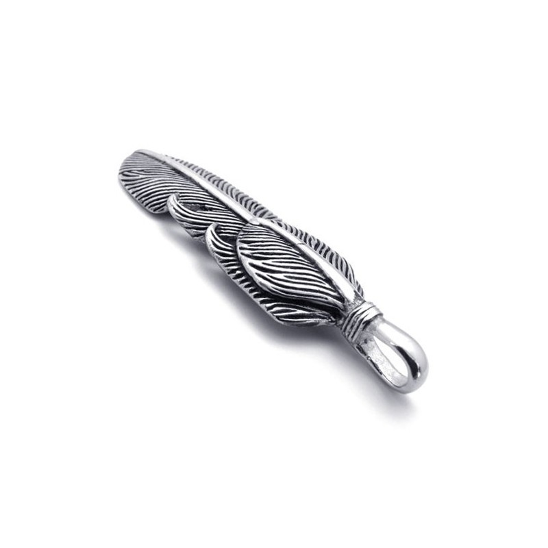 Pendentif En Titane En Forme De Plume D'Aile Pendentif En Titane En Forme De Plume D'Aile
