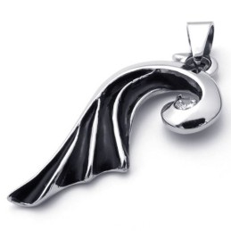 Pendentif En Titane Avec Diamants Et Ailes