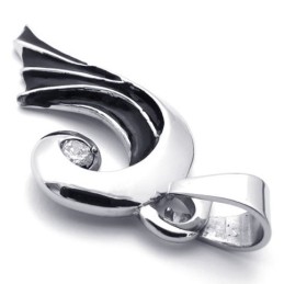 Pendentif En Titane Avec Diamants Et Ailes