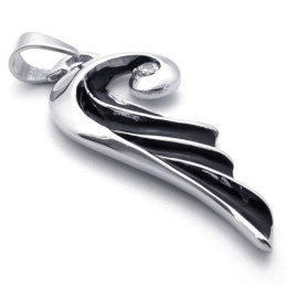 Pendentif En Titane Avec Diamants Et Ailes