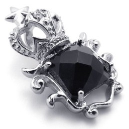 Pendentif En Titane Avec Couronne De Pierres Précieuses