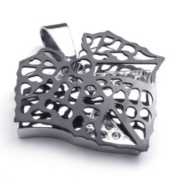 Pendentif En Titane Black Leaf Lovers