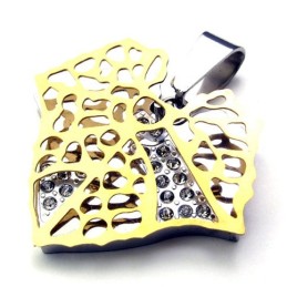 Pendentif En Titane Pour Amoureux De La Feuille D'Or