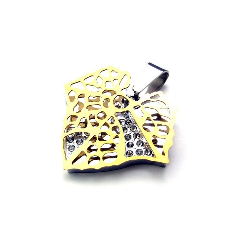 Pendentif En Titane Pour Amoureux De La Feuille D'Or Pendentif En Titane Pour Amoureux De La Feuille D'Or