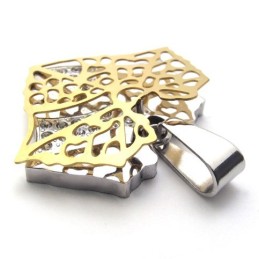 Pendentif En Titane Pour Amoureux De La Feuille D'Or
