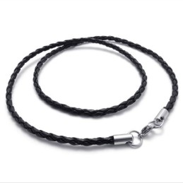 Collier En Titane Noir De 20 Pouces