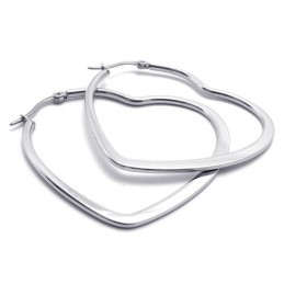 Boucles D'Oreilles En Titane En Forme De Cœur