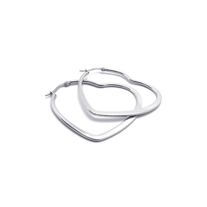 Boucles D'Oreilles En Titane En Forme De Cœur Boucles D'Oreilles En Titane En Forme De Cœur