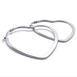 Boucles D'Oreilles En Titane En Forme De Cœur