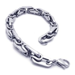 Bracelet À Breloques En Argent Et Titane Pur Pour Homme Et Garçon