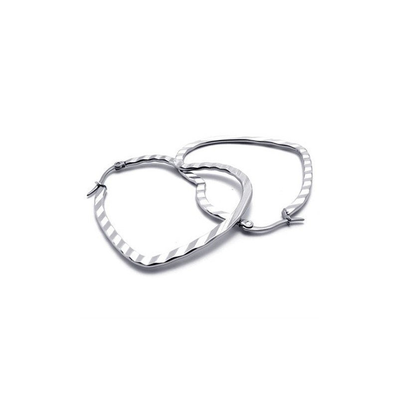 Boucles D'Oreilles En Titane En Forme De Cœur