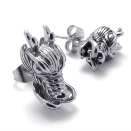 Boucles D'Oreilles En Titane Avec Dragon Chinois