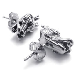 Boucles D'Oreilles En Titane Avec Dragon Chinois