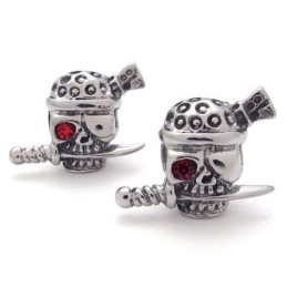 Boucles D'Oreilles En Titane Tête De Mort