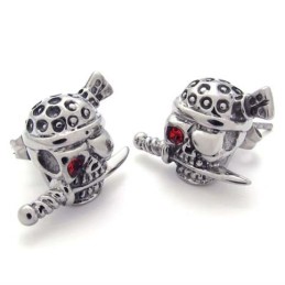Boucles D'Oreilles En Titane Tête De Mort