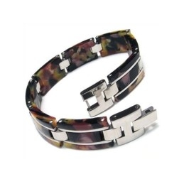 Bracelet Jonc En Caoutchouc Et Titane Pur Pour Homme Et Garçon