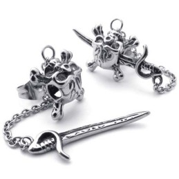 Boucles D'Oreilles En Titane Épée