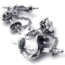 Boucles D'Oreilles En Titane Épée
