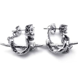 Boucles D'Oreilles En Titane Épée