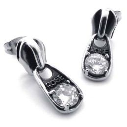 Boucles D'Oreilles En Titane Et Diamant