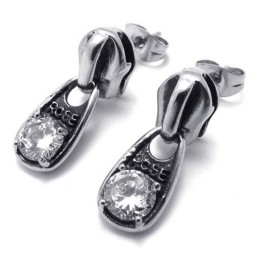 Boucles D'Oreilles En Titane Et Diamant