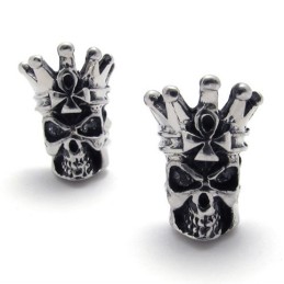 Boucles D'Oreilles En Titane Tête De Mort