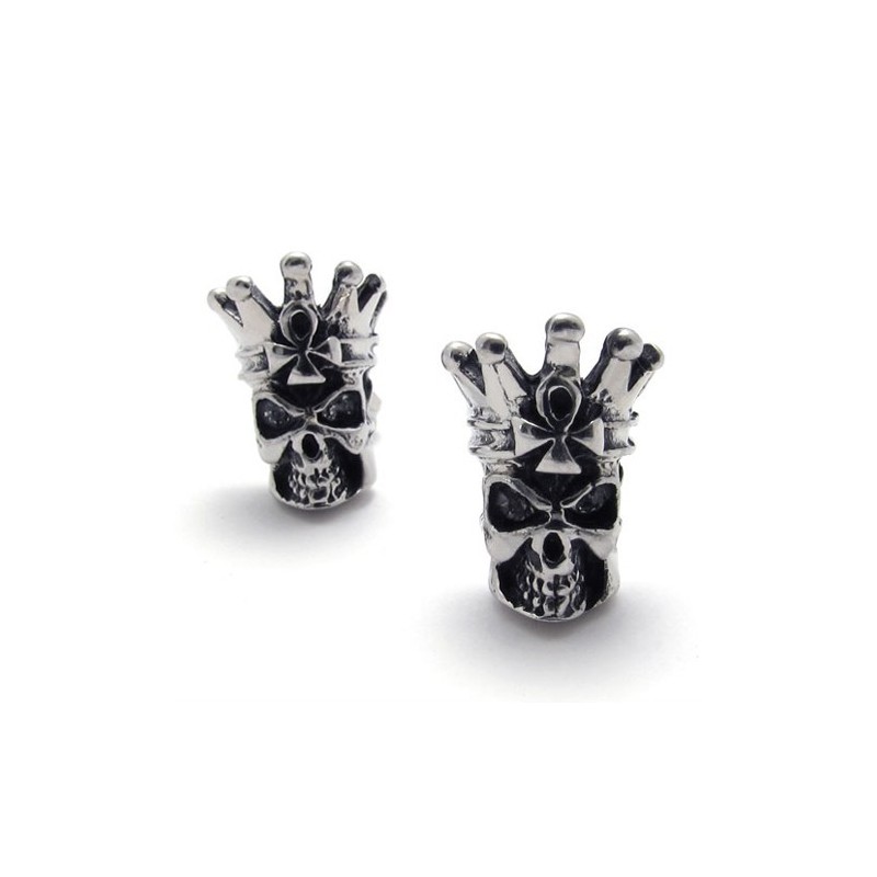 Boucles D'Oreilles En Titane Tête De Mort Boucles D'Oreilles En Titane Tête De Mort