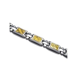 Bracelet Magnétique En Titane Pur Doré Et Argenté Pour Homme
