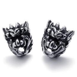 Boucles D'Oreilles Tête De Lion En Titane