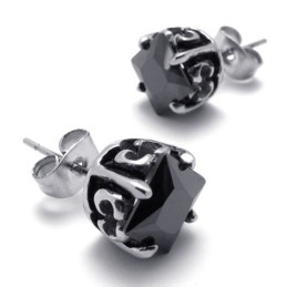 Boucles D'Oreilles En Titane Et Diamant