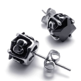 Boucles D'Oreilles En Titane Et Diamant