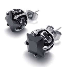 Boucles D'Oreilles En Titane Et Diamant