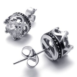 Boucles D'Oreilles En Titane Et Diamant