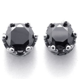 Boucles D'Oreilles En Titane Et Diamant