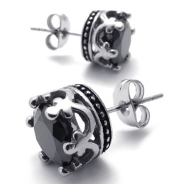 Boucles D'Oreilles En Titane Et Diamant