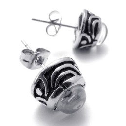 Boucles D'Oreilles En Titane Et Diamant