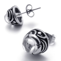 Boucles D'Oreilles En Titane Et Diamant