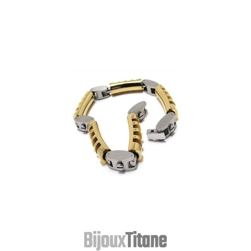 Bracelet En Titane Pur Pour Homme Et Garçon, Breloque En Argent Doré Bracelet En Titane Pur Pour Homme Et Garçon, Breloque En Argent Doré