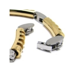 Bracelet En Titane Pur Pour Homme Et Garçon, Breloque En Argent Doré