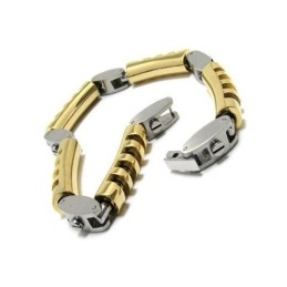 Bracelet En Titane Pur Pour Homme Et Garçon, Breloque En Argent Doré