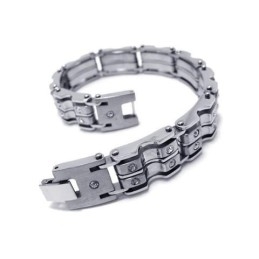 Bracelet Jonc En Titane Pur Avec Breloque En Argent Pour Homme Et Garçon