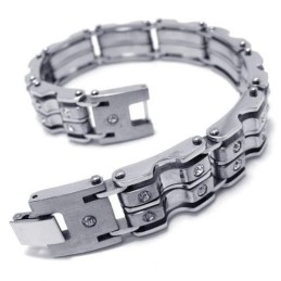 Bracelet Jonc En Titane Pur Avec Breloque En Argent Pour Homme Et Garçon